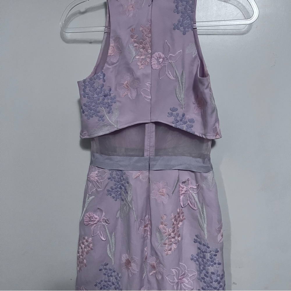 Asos embroidered organza dress midi Size 0 (U.S.) pink Lavender Embroidered - Picture 6 of 13